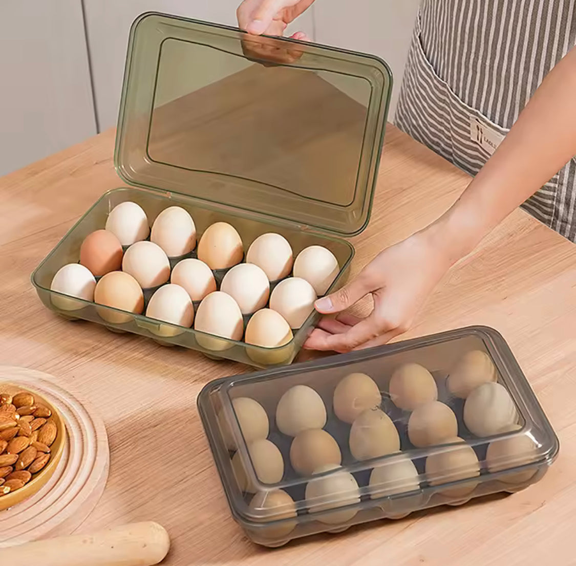 15 Grids Egg Storage Box, Refrigerator Egg Organizer, Egg Storage Tray, Portable Eggs Dispenser 15 Grids Egg Storage Box, Refrigerator Egg Organizer, Egg Storage Tray, Portable Eggs Dispenser
